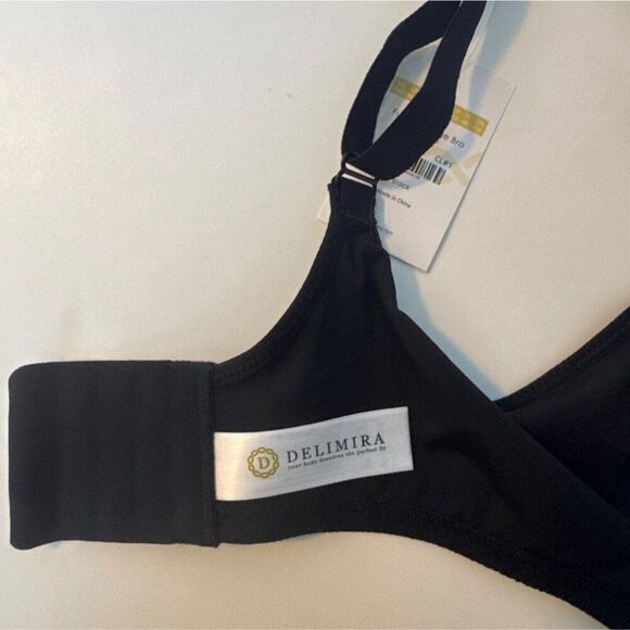 Delimira Full Coverage Underwired Bra Black 40DD Adjustable Straps - Picture 4 of 6